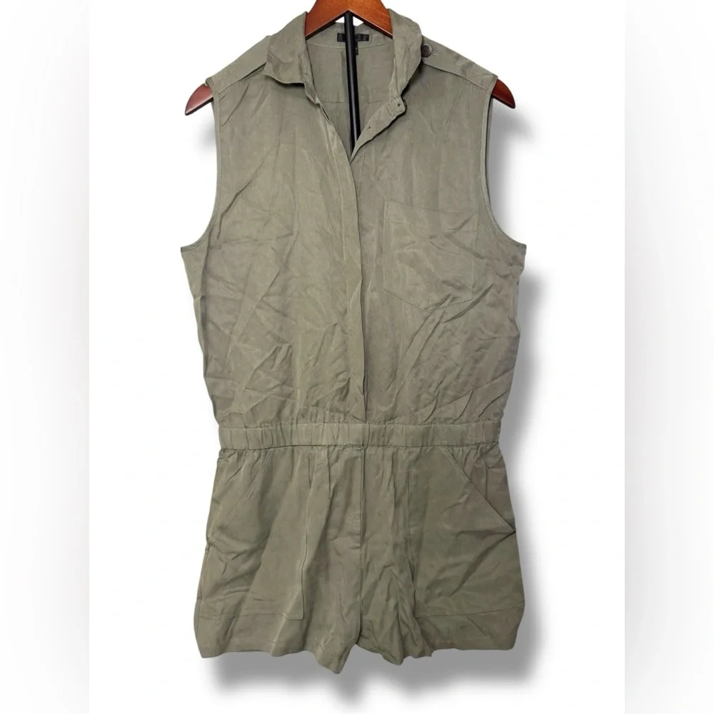 ATM Anthony Thomas Melillo Army Green Utility shorts‎ romper Size L EUC